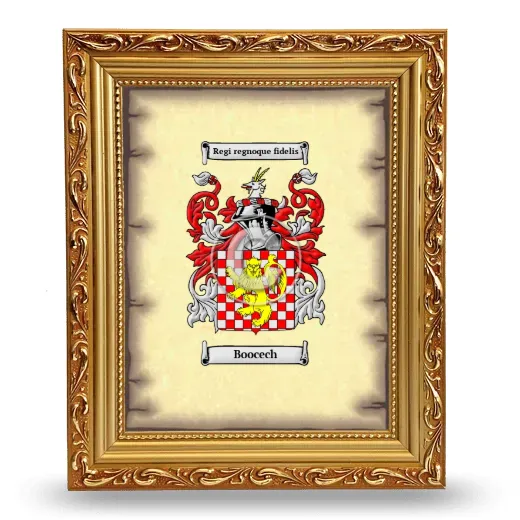 Boocech Coat of Arms Framed - Gold