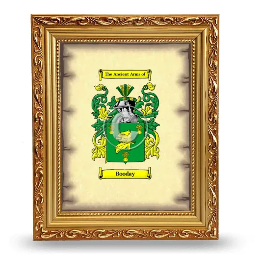 Booday Coat of Arms Framed - Gold