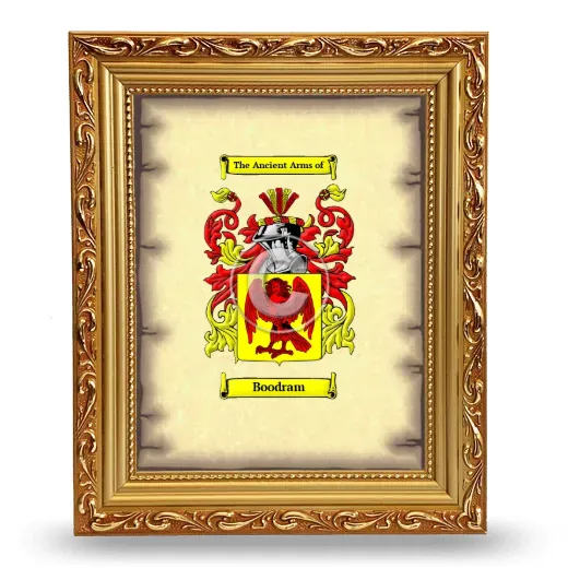 Boodram Coat of Arms Framed - Gold