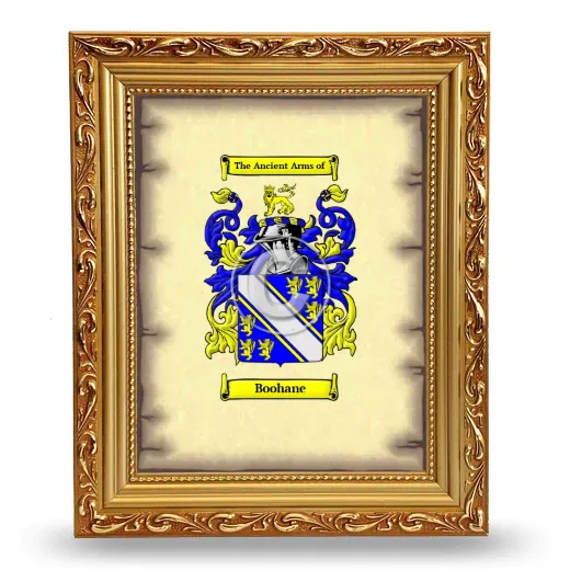 Boohane Coat of Arms Framed - Gold