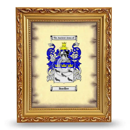 Bordlee Coat of Arms Framed - Gold