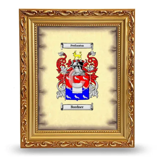 Bordner Coat of Arms Framed - Gold