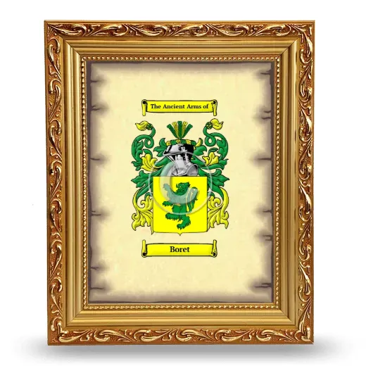 Boret Coat of Arms Framed - Gold