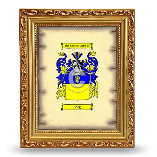 Borg Coat of Arms Framed - Gold