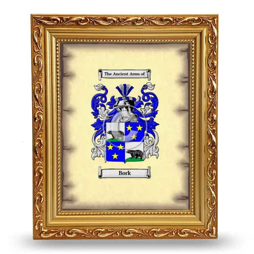 Bork Coat of Arms Framed - Gold