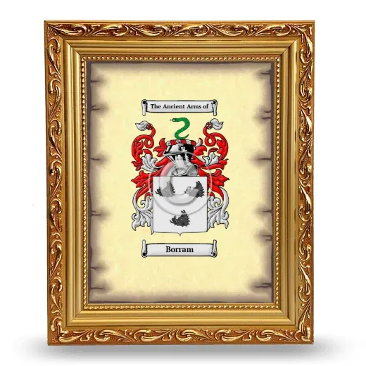 Borram Coat of Arms Framed - Gold