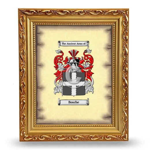 Bosche Coat of Arms Framed - Gold