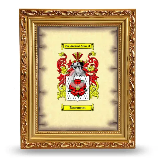 Boscowen Coat of Arms Framed - Gold