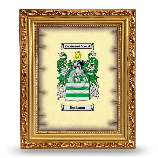 Boshman Coat of Arms Framed - Gold