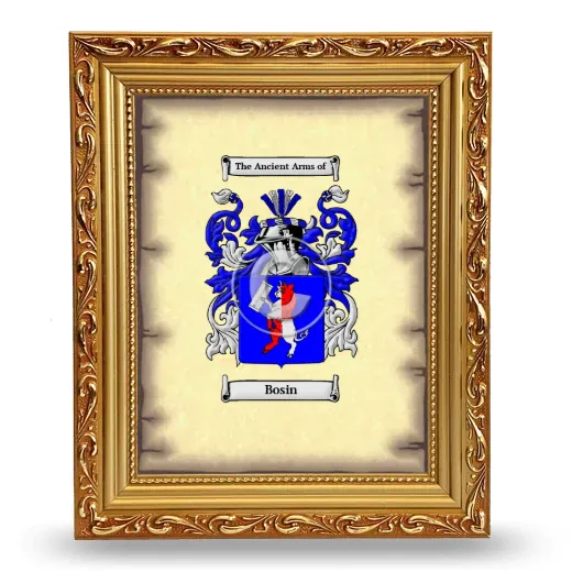 Bosin Coat of Arms Framed - Gold