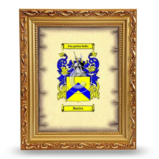Boster Coat of Arms Framed - Gold