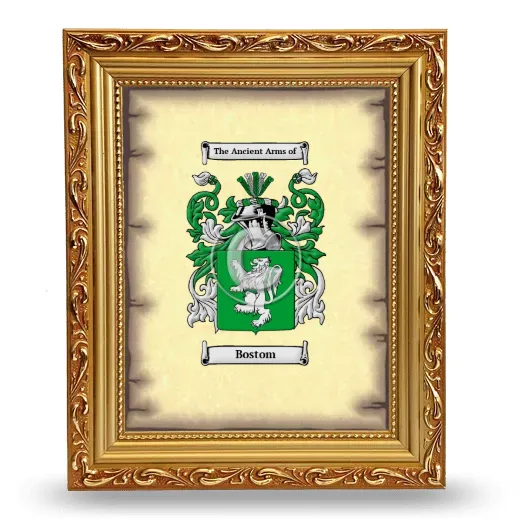 Bostom Coat of Arms Framed - Gold