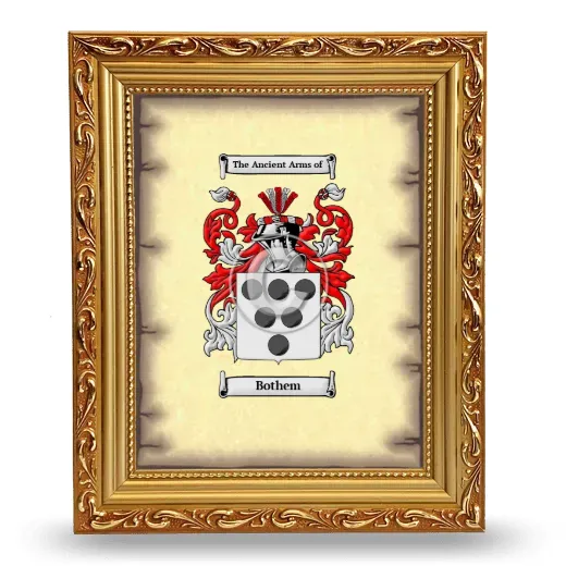 Bothem Coat of Arms Framed - Gold