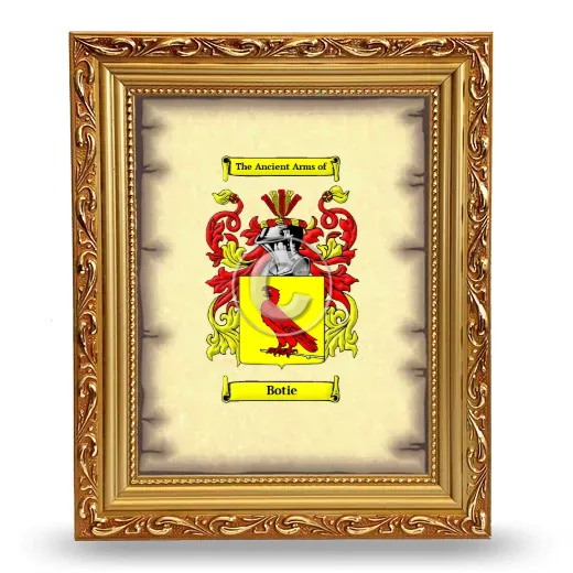 Botie Coat of Arms Framed - Gold