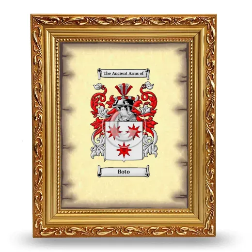 Boto Coat of Arms Framed - Gold