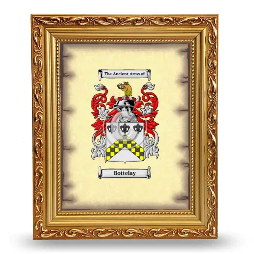Bottelay Coat of Arms Framed - Gold