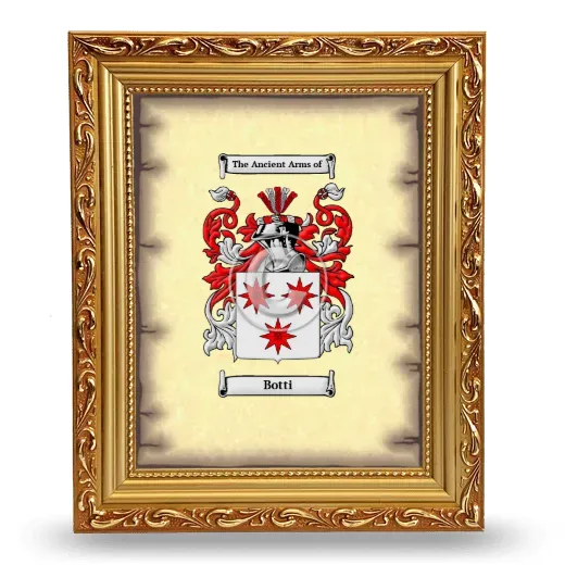 Botti Coat of Arms Framed - Gold
