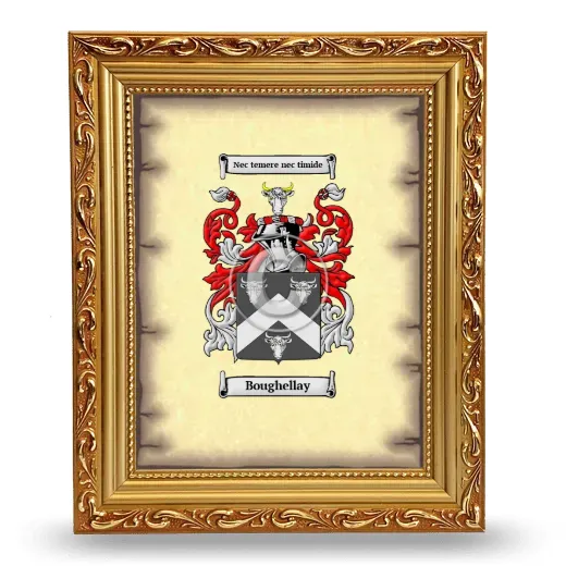 Boughellay Coat of Arms Framed - Gold