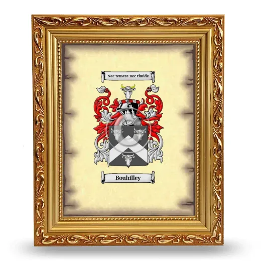 Bouhilley Coat of Arms Framed - Gold