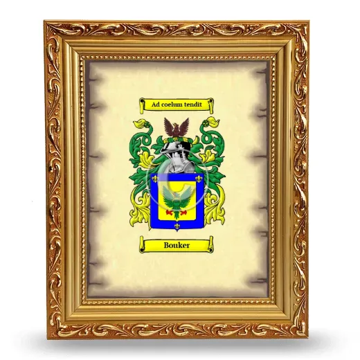 Bouker Coat of Arms Framed - Gold