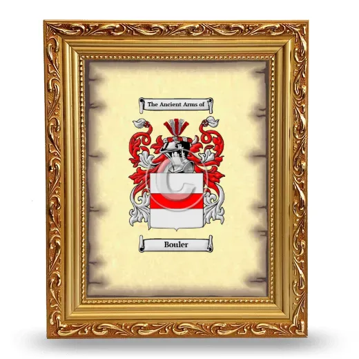 Bouler Coat of Arms Framed - Gold