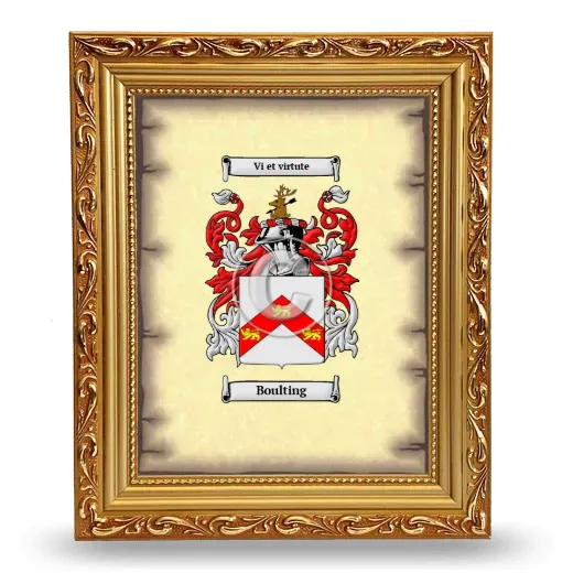 Boulting Coat of Arms Framed - Gold