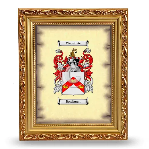 Boultown Coat of Arms Framed - Gold
