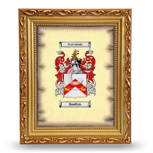 Boultyn Coat of Arms Framed - Gold
