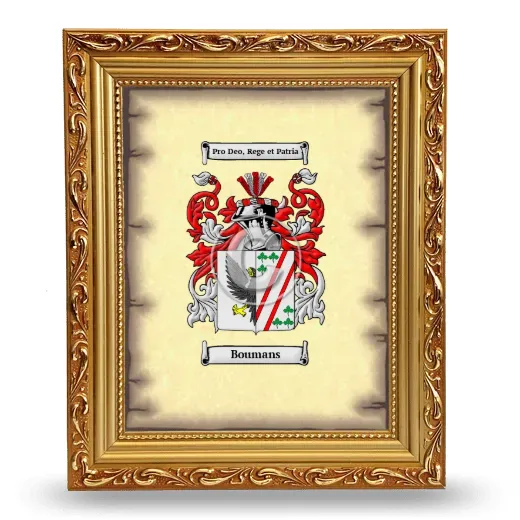 Boumans Coat of Arms Framed - Gold
