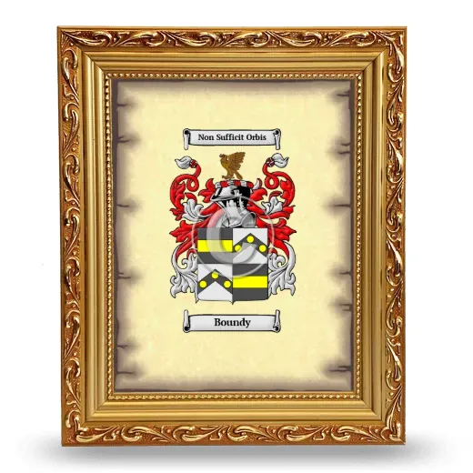 Boundy Coat of Arms Framed - Gold