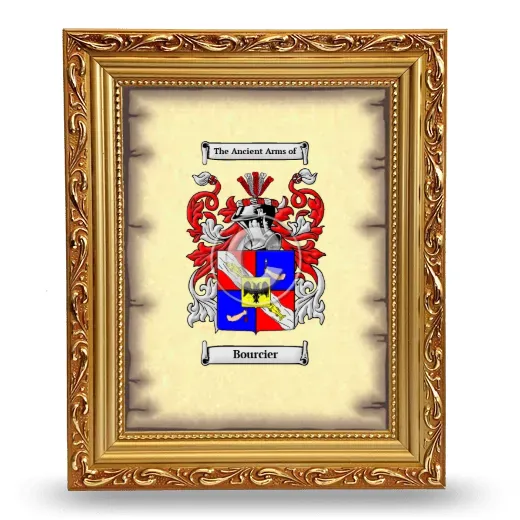 Bourcier Coat of Arms Framed - Gold