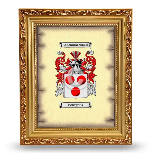 Bourgons Coat of Arms Framed - Gold