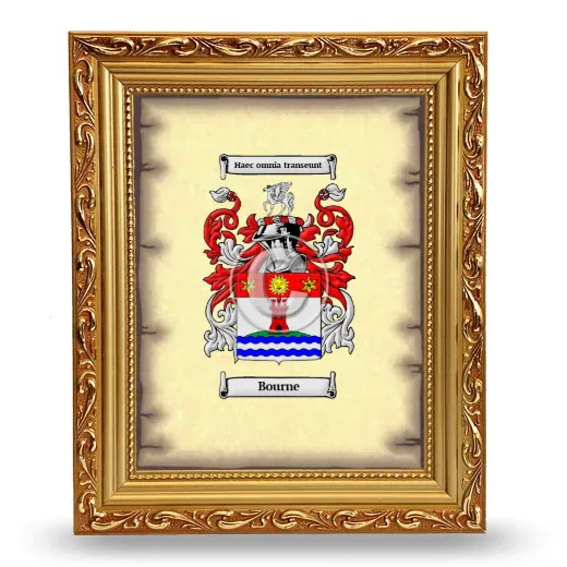 Bourne Coat of Arms Framed - Gold