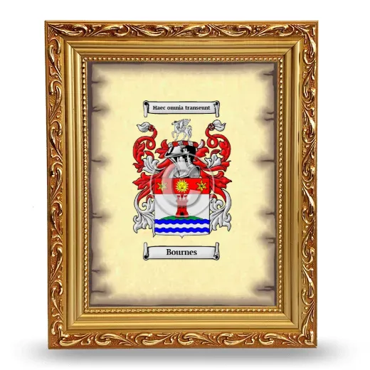 Bournes Coat of Arms Framed - Gold