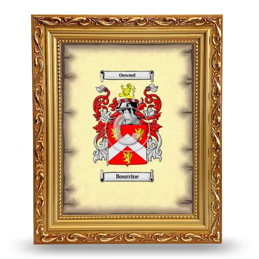 Bourrine Coat of Arms Framed - Gold