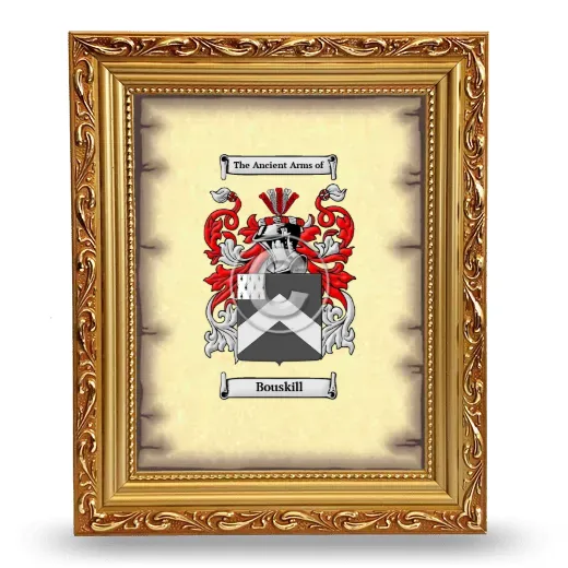 Bouskill Coat of Arms Framed - Gold