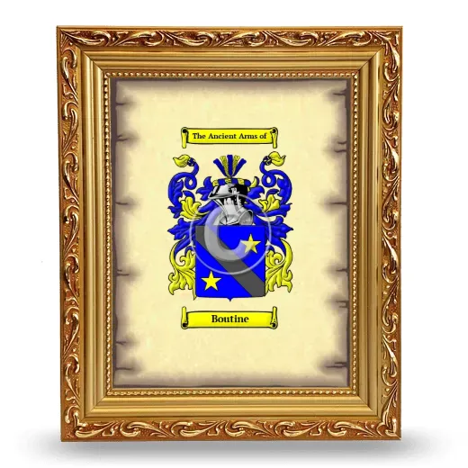 Boutine Coat of Arms Framed - Gold