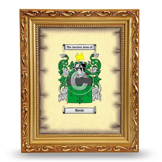 Bovie Coat of Arms Framed - Gold