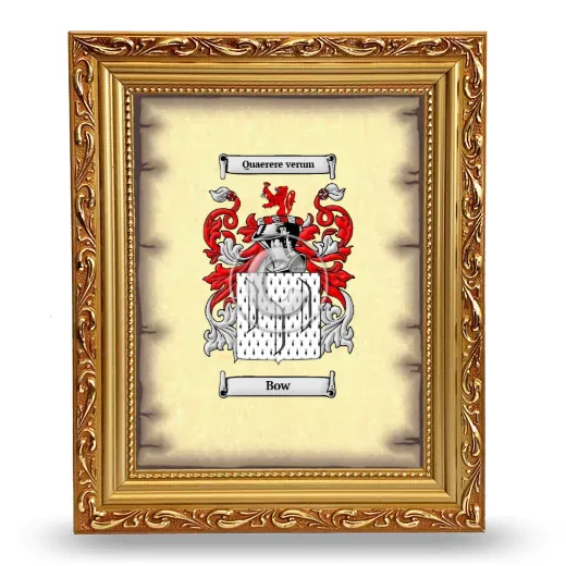 Bow Coat of Arms Framed - Gold