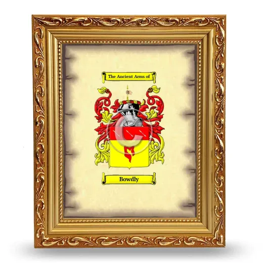 Bowdly Coat of Arms Framed - Gold