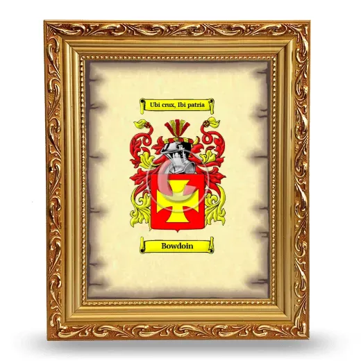 Bowdoin Coat of Arms Framed - Gold
