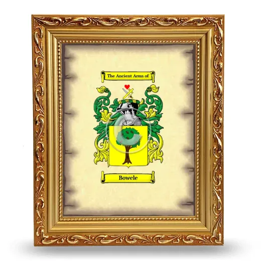Bowele Coat of Arms Framed - Gold