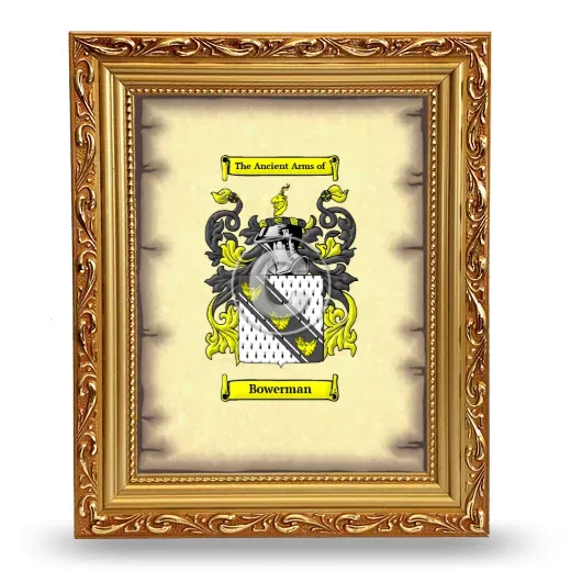 Bowerman Coat of Arms Framed - Gold