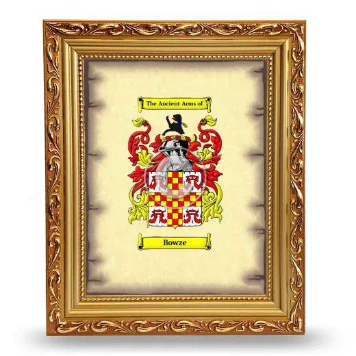 Bowze Coat of Arms Framed - Gold