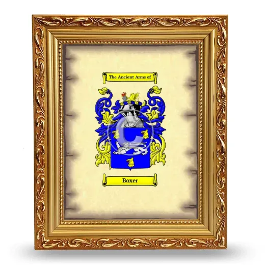 Boxer Coat of Arms Framed - Gold