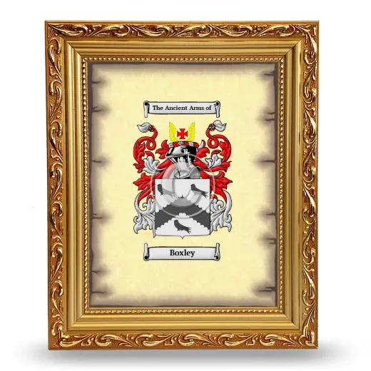 Boxley Coat of Arms Framed - Gold