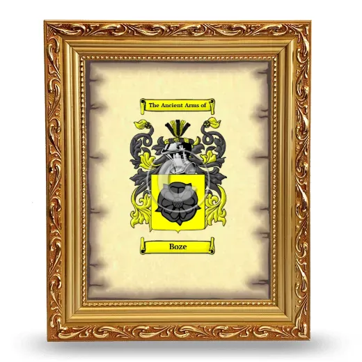 Boze Coat of Arms Framed - Gold
