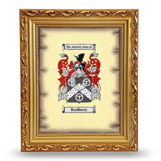 Bradberry Coat of Arms Framed - Gold