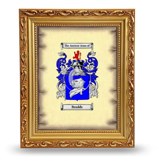 Bradds Coat of Arms Framed - Gold
