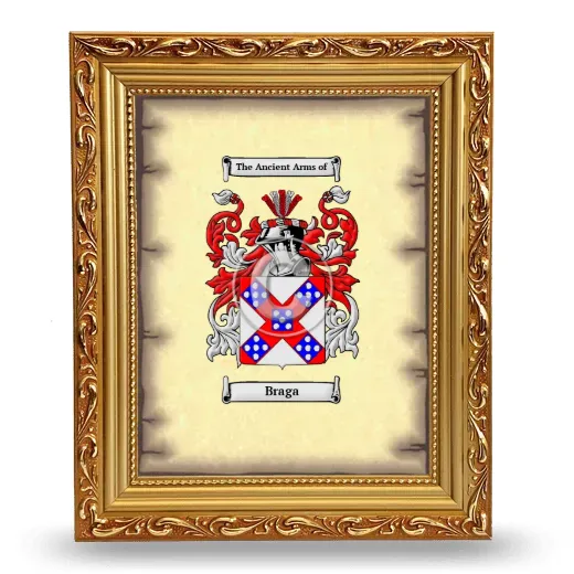 Braga Coat of Arms Framed - Gold